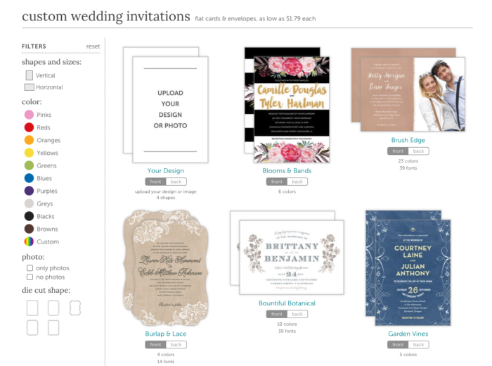 Evermine's custom wedding invitations