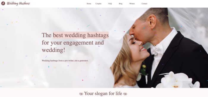 Wedding Hashers homepage