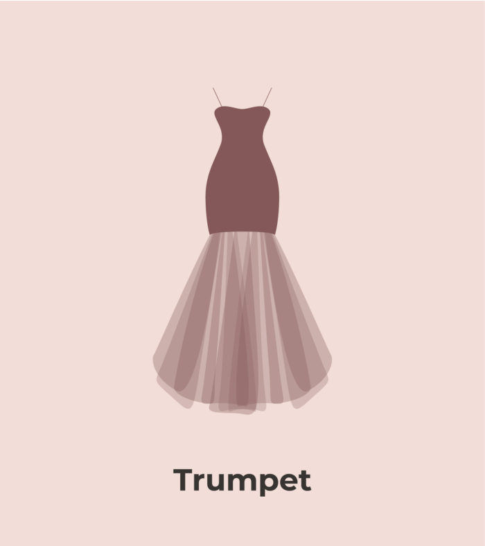 graphic of trumpet style wedding dress