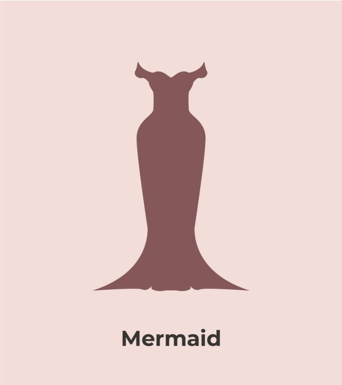 graphic of mermaid style wedding dress
