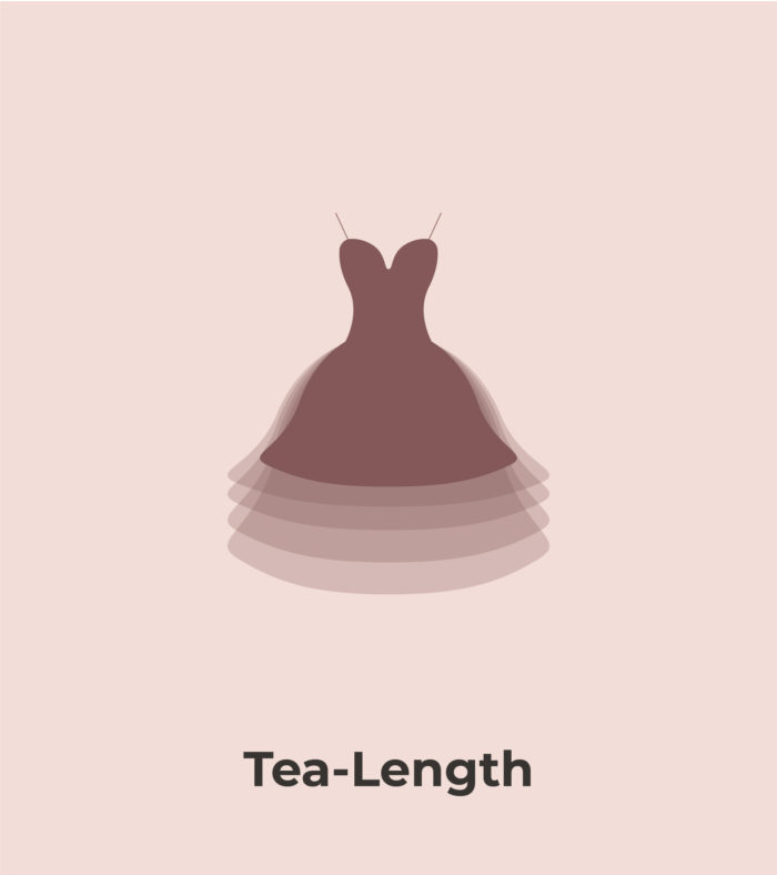 graphic of tea-length wedding dress