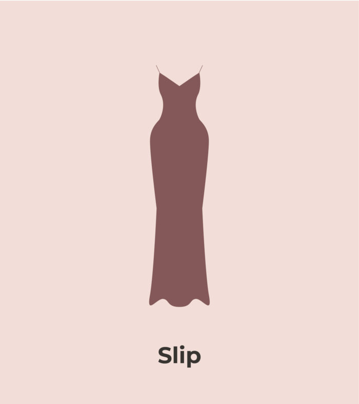 graphic of a slip style wedding dress