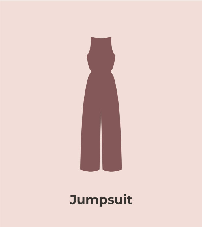 graphic of a jumpsuit style wedding dress