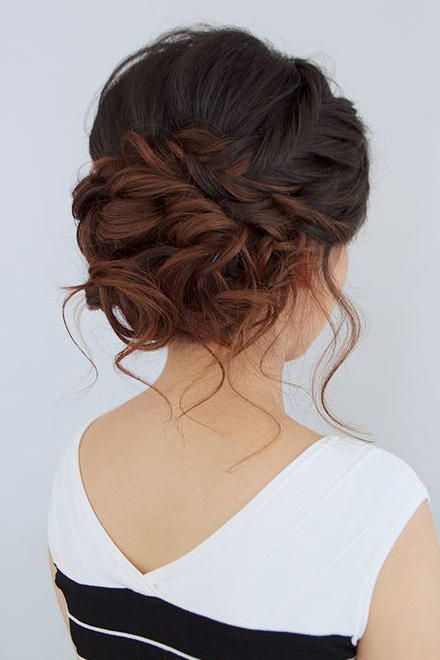 Weaved Braids Into An Updo bridesmaid hairstyle