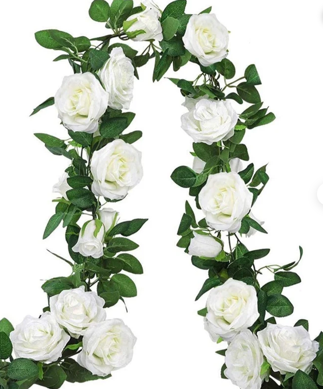 Artificial White Rose Vine