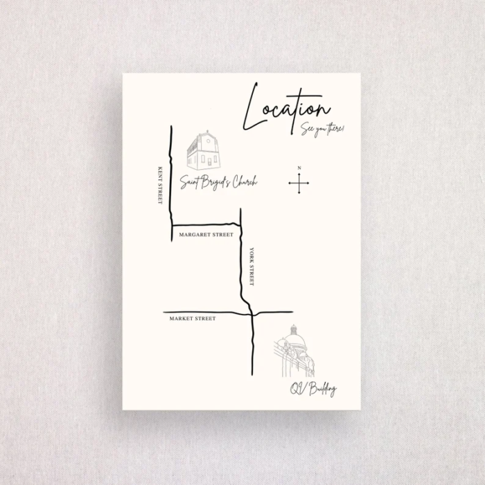 illustrated minimalist directions card photo
