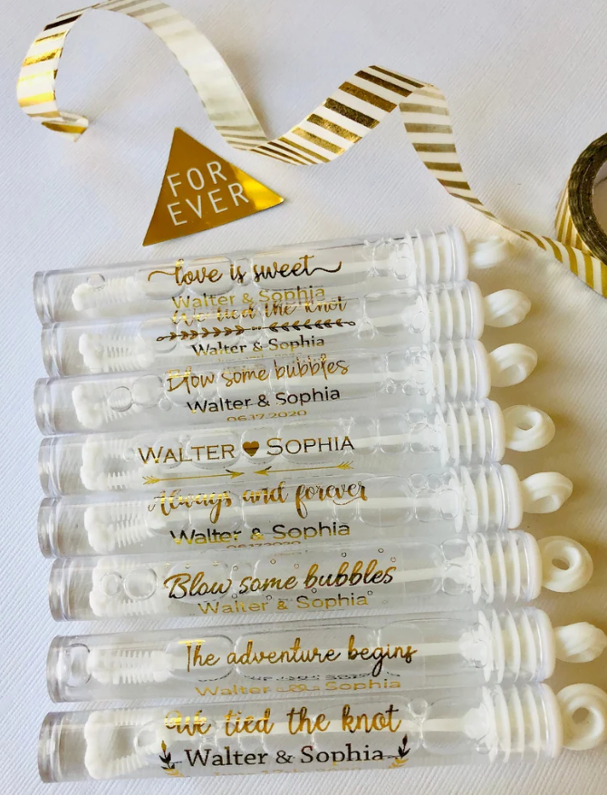 personalized wedding bubble labels